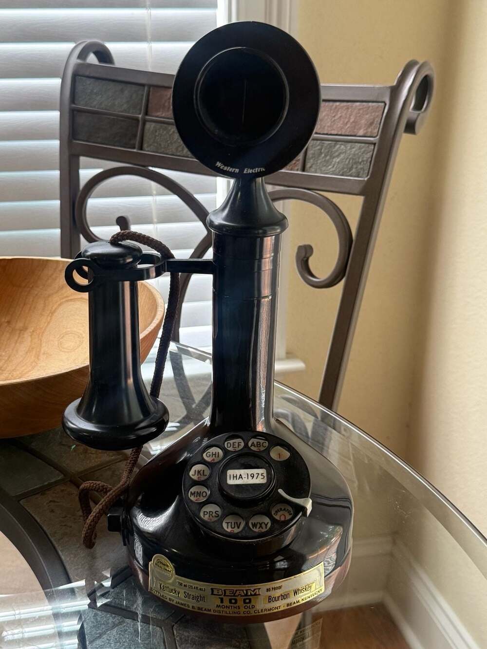 Vintage Jim Beam 1919 Dial Telephone Whiskey Decanter